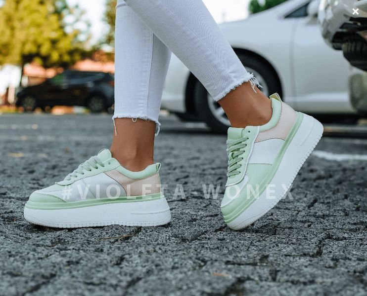 Зимові кросівки Violeta жіночі зелені з білим 166-60 green фото