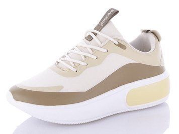 Жіночі кросівки Restime текстильні білі на піні JWL21570 beige-coffee фото